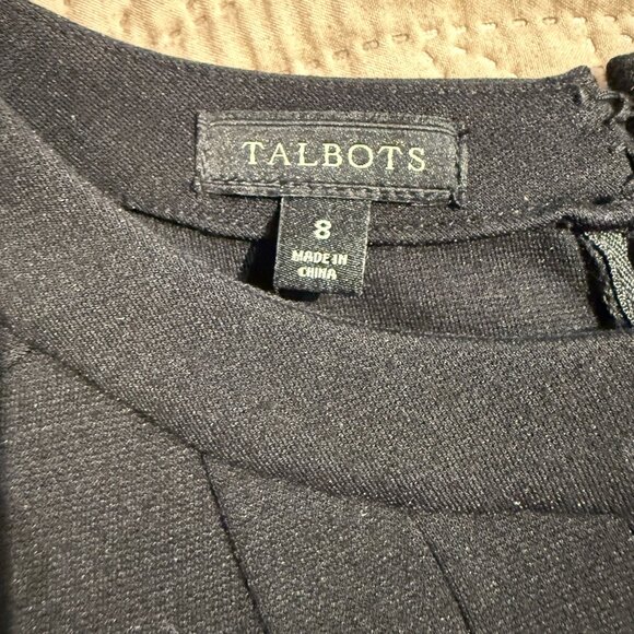 Talbot's Women's black long sleeve pintuck bodice cocktail dress, Size 8 - Picture 3 of 6